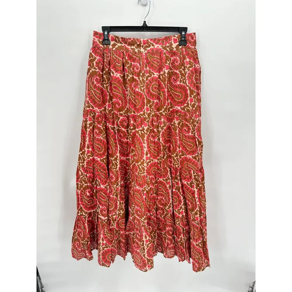 CLEOBELLA  NWT Jacinta Pink Brown Maxi Skirt with Pockets // M - Picture 5 of 14